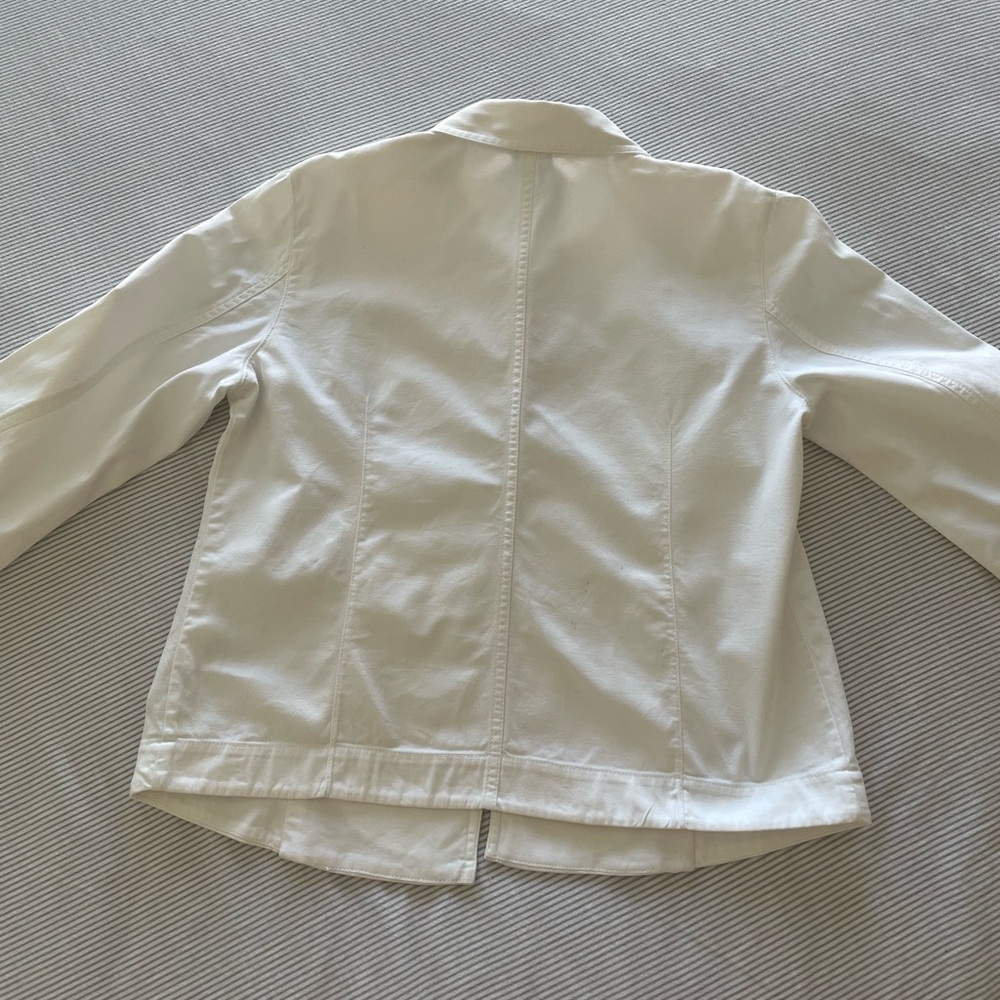 Eileen Fisher White Organic Cotton Canvas Jacket Blazer S EUC - Picture 4 of 16